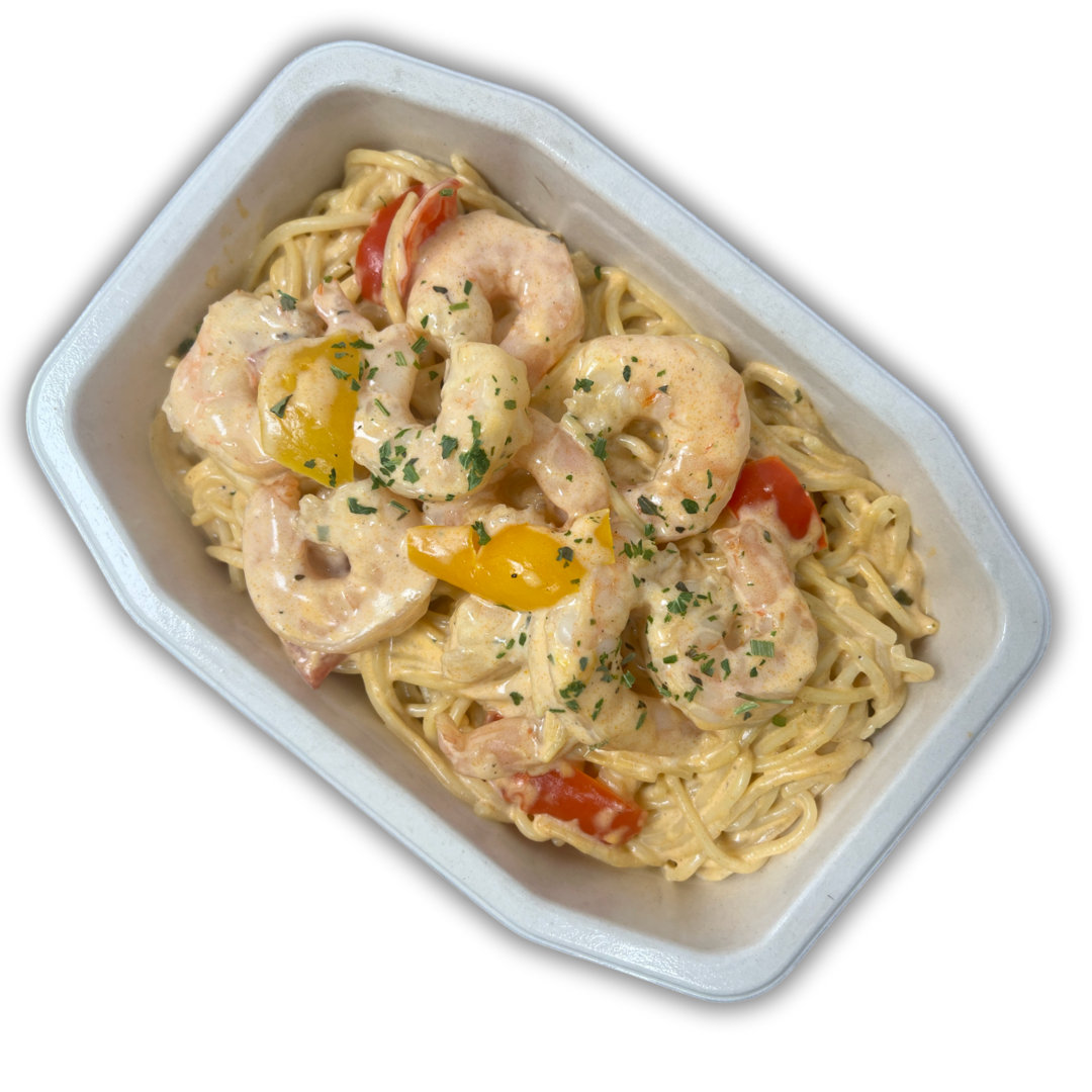 Pasta Alfredo Shrimps the goody foody 